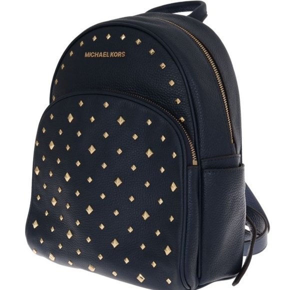 Michael Kors Elegant Leather ABBEY Backpack in Navy Blue main image 5